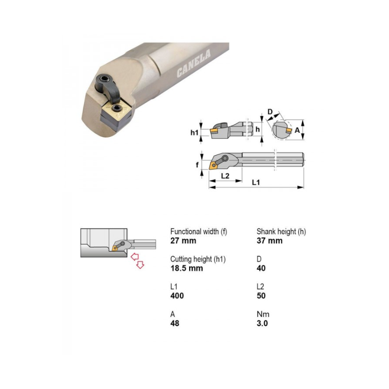 Torneado interior - S40V-MCLNL12-K